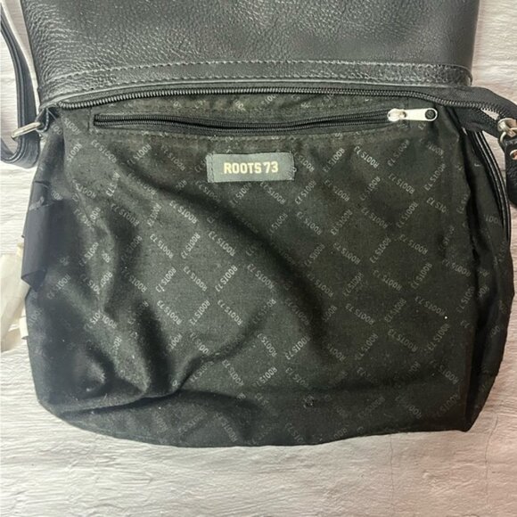 Roots Black Pebbled Faux Leather Crossbody Bag - Picture 10 of 15